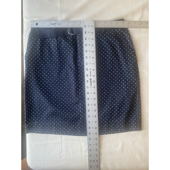 Chaps Womens Navy Blue Polka Dot Skirt Size 4 - Picture 11 of 11